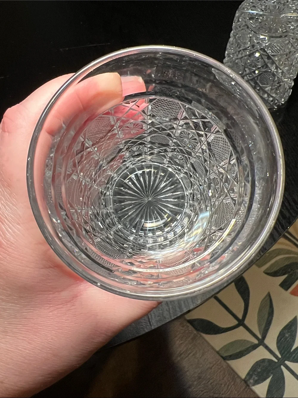 Pair of Antique Intricate Hand Cut American Brilliant Crystal Tumblers Glasses